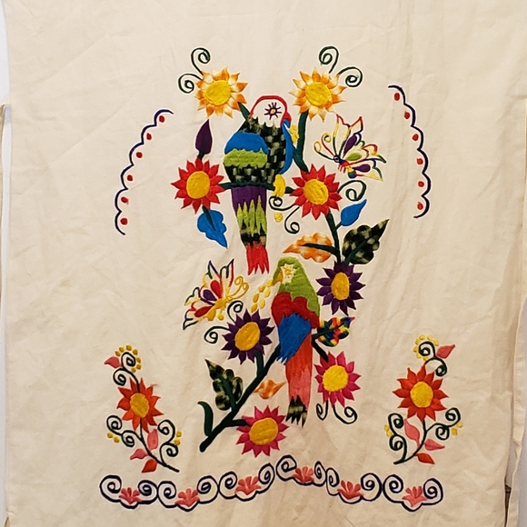 Vintage Dress Mexican Embroidered 1980s Large - Picture 3 of 5